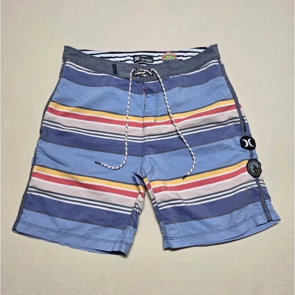 Hurley x Pendleton Yosemite National Park Board Shorts Mens 30 Blue Striped